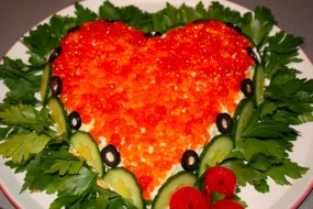 Салат «Зимнее Сердце» по рецепту кулинара