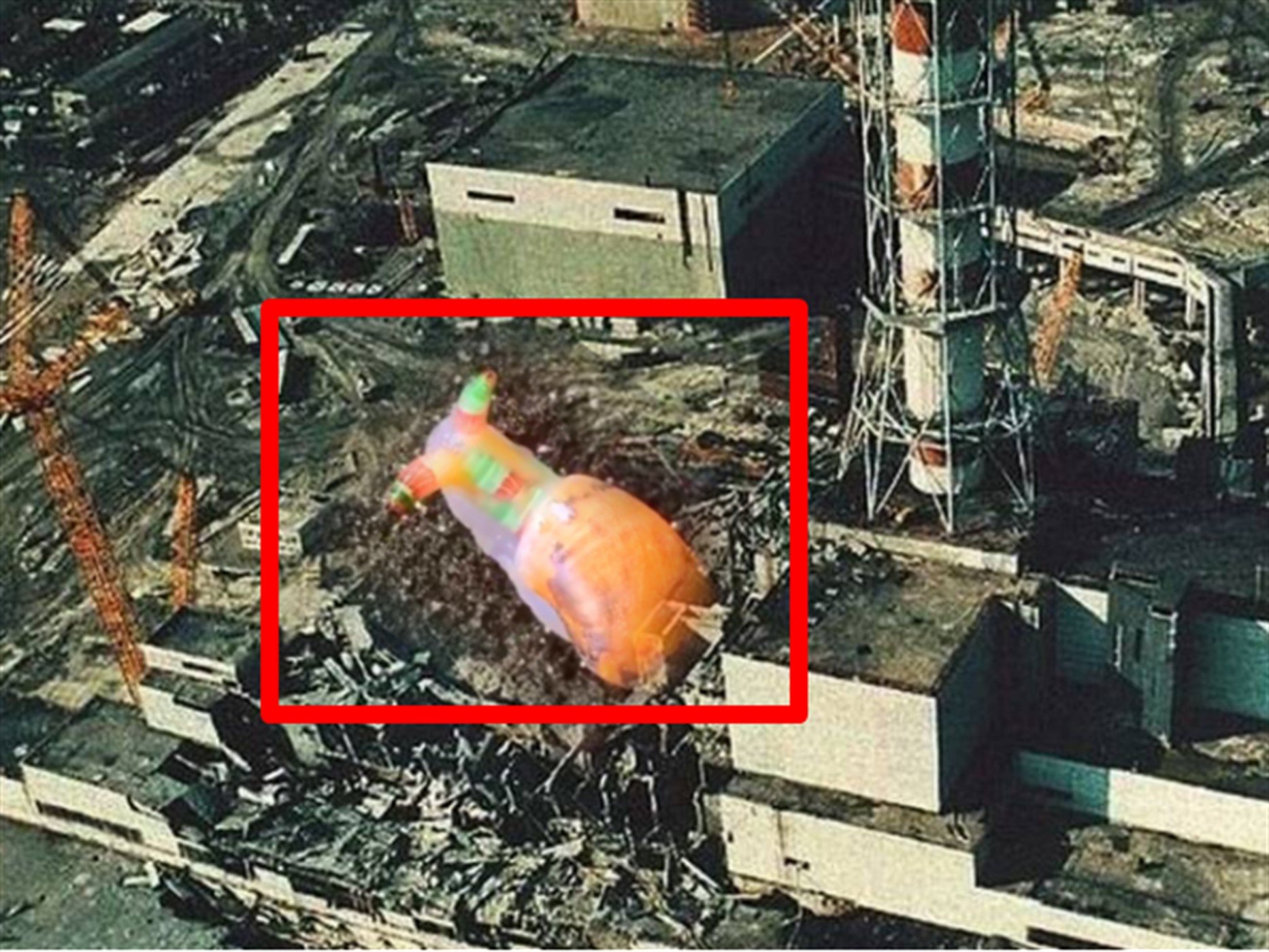Чернобыльская АЭС после взрыва свечение